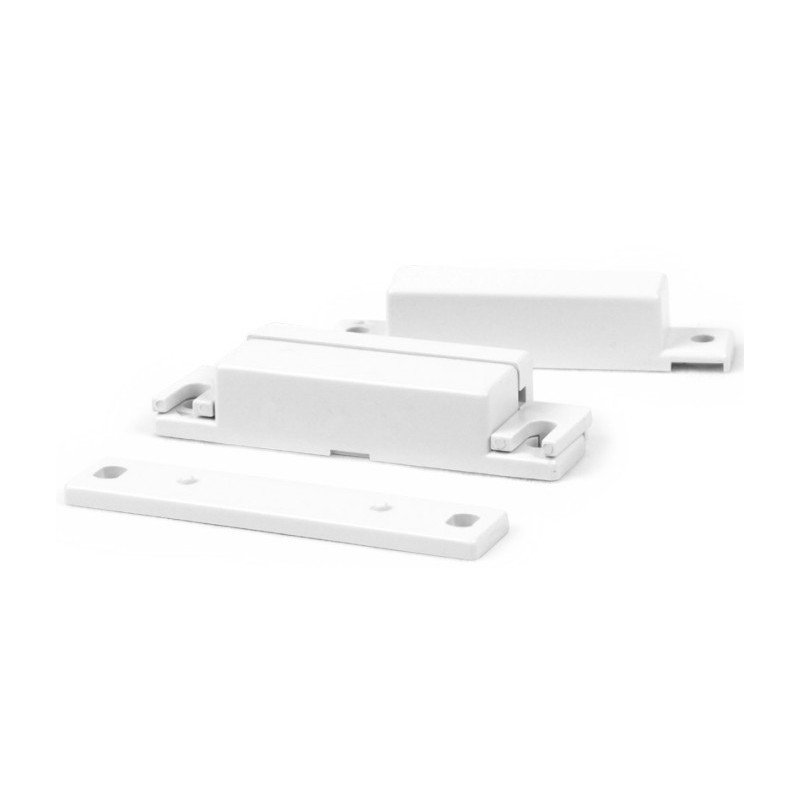 Contacto Magnético Cableado para Puerta y/o Ventana, GAP: 20 mm, Material Plástico ABS, Separadores, Tapas y Tornillos Incluidos