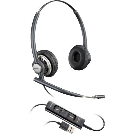 Auriculares estéreo USB-A POLY EncorePro 725 TAA, Alámbrico, Oficina/Centro de llamadas, 78 g, Auriculares, Negro