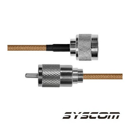 Cable Coaxial RG-142/U de 180 cm, con conectores N Macho a UHF Macho (PL-259).