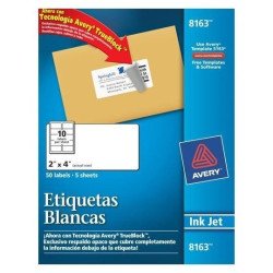 Etiquetas blancas 2X4 ink jet 92296