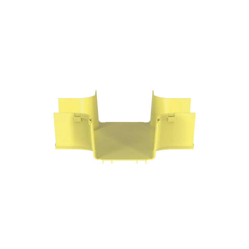 Accesorio de 4 Vías Horizontal, Con Ángulos a 90°, Para Canaletas FiberRunner™ 6X4, Color Amarillo