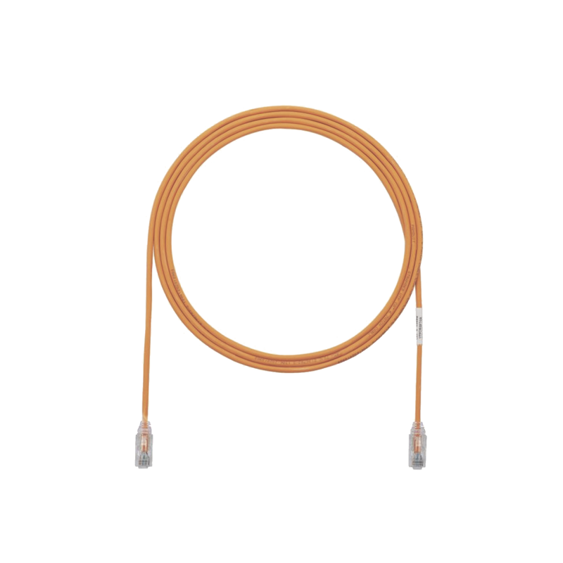 Cable de Parcheo TX6, UTP Cat6, Diámetro Reducido (28AWG), Color Naranja, 10ft