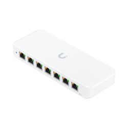 UniFi Switch Ultra Administrable 8 puertos GbE, (1) puerto POE++ IN y (7) puertos POE+, Wattaje depende de fuente o POE IN, hast