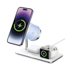 Cargador Inalámbrico MagSafe 3 en 1 | 25W | Certificación Oficial Qi2 | MFI | Perfecto para iPhone, AirPods y Apple Watch | Carg