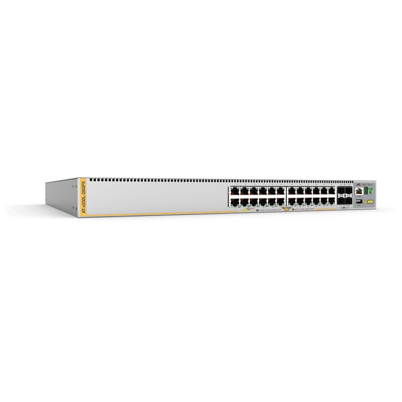Switch Allied Telesis AT-x530L-28GPX-90, Gestionado, L3+, Gigabit Ethernet, Energía sobre Ethernet (PoE), Montaje en rack, 1U Switch Allied Telesis AT-x530L-28GPX-90, Gestionado, L3+, Gigabit Ethernet, Energía sobre Ethernet (PoE), Montaje en rack, 1U