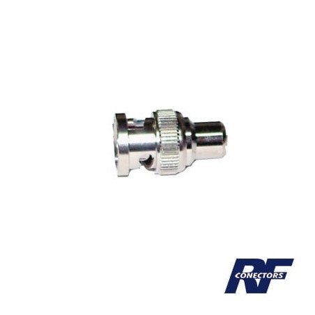 Adaptador de conector BNC Macho a RCA Hembra, fono, 50 Ohm.