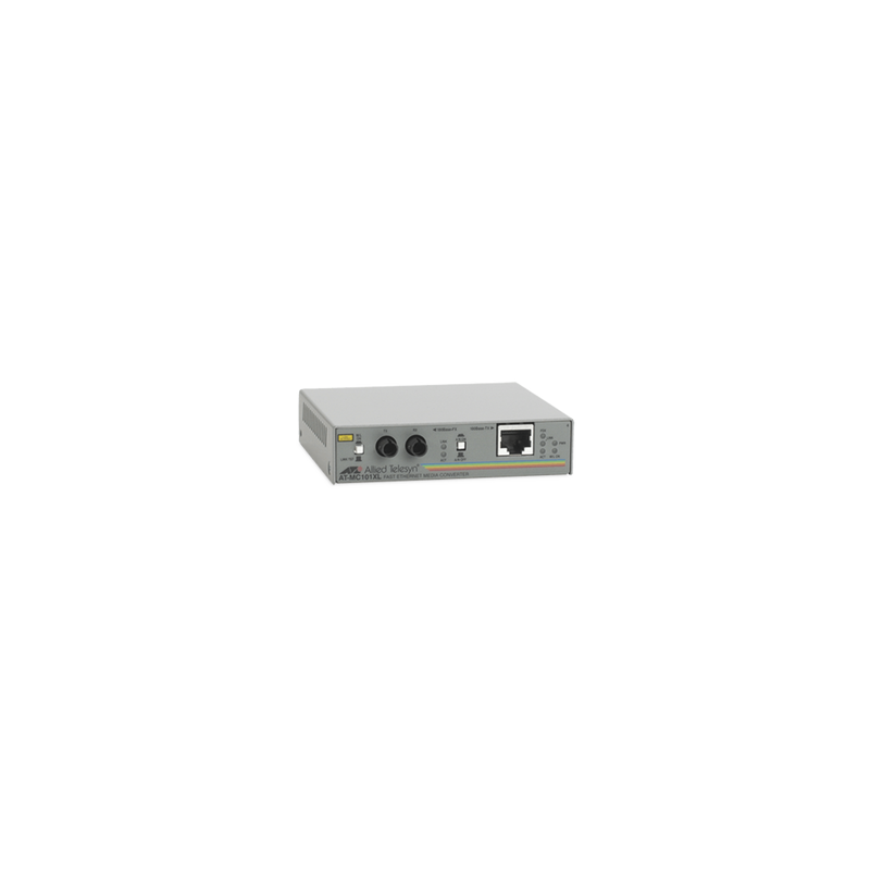 Convertidor de medios fast ethernet a fibra óptica, conector ST, multi-modo (MMF), hasta 2 km, adaptador de alimentación multire