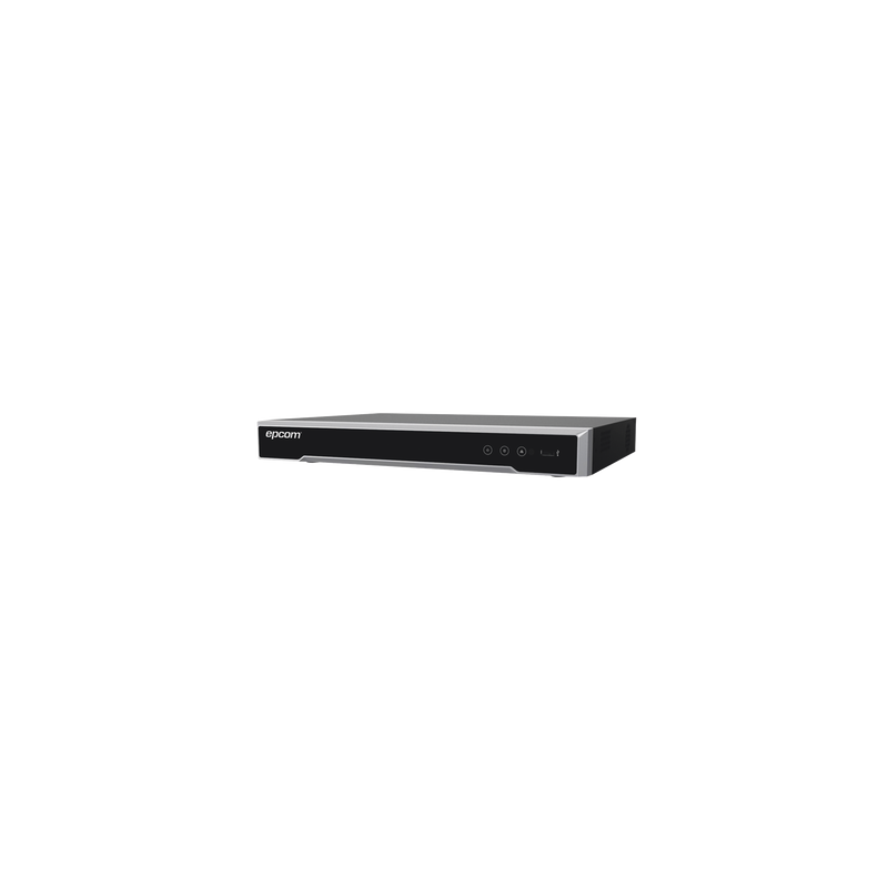 DVR 8 megapixel, 4 canales TurboHD + 4 canales IP, 1 bahía de disco duro, audio por coaxitron, 4 entradas de alarma, 1 salida de