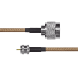 Jumper de Cable Coaxial RG-142/U de 180 cm y Conectores N Macho a Mini