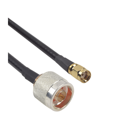 Cable LMR-240 de 60 cm con conectores N macho y SMA macho inverso.