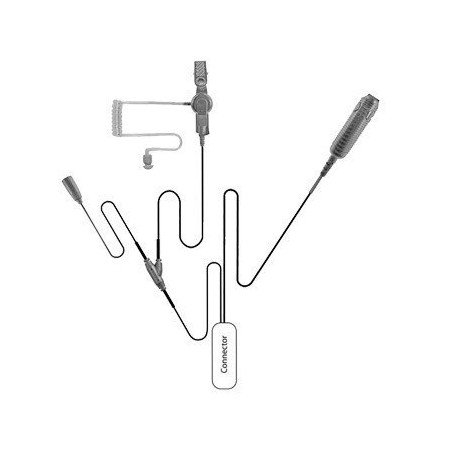 audífono-micrófono de solapa de 3 cables para Icom ic-f50, 60, 3161, 4161