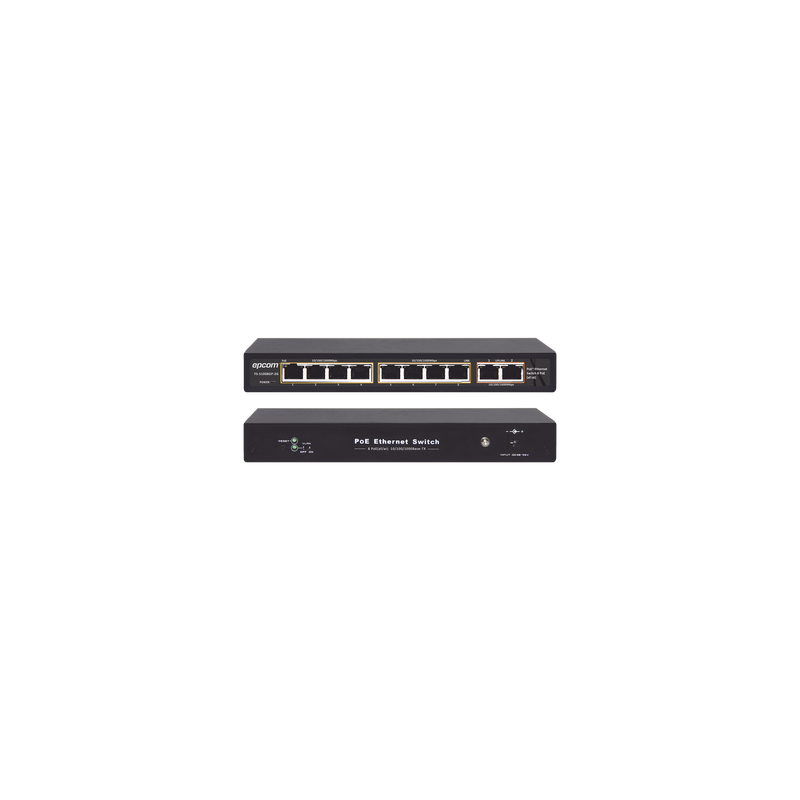 Switch PoE, 250 metros PoE larga distancia, 8 puertos 802.3af/at (132.5 w) 10/100/1000mbps + 2 puertos uplink Switch PoE, 250 metros PoE larga distancia, 8 puertos 802.3af/at (132.5 w) 10/100/1000mbps + 2 puertos uplink