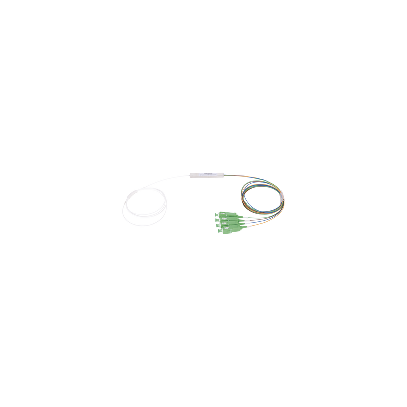 Splitter (divisor óptico) tipo plc, de 1x4, conectores sc/apc de salid