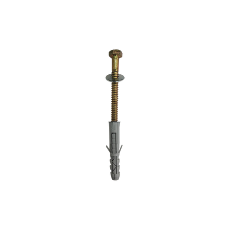 Tornillo 6" de largo, con rondana y taquete para tope d/hule uso en concreto.