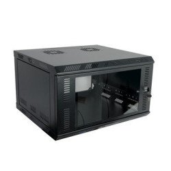Gabinete para montaje en pared cuerpo fijo con rack 19" de 6 unidades