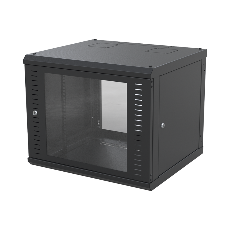 Gabinete para Montaje en Pared Cuerpo Fijo con Rack 19" de 9 Unidades.