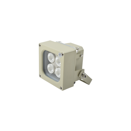 Iluminador luz blanca ángulo de 120° y rango de hasta 10m
