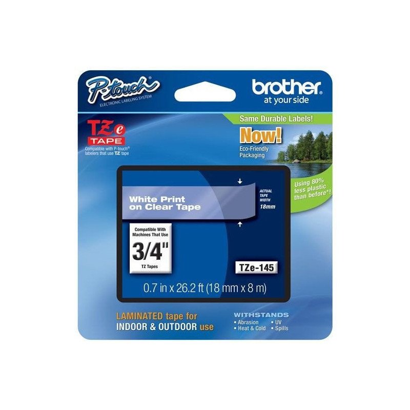 Cinta Blanco/transparente para rotuladora Brother, para PT300/310B/330/530/100/1200