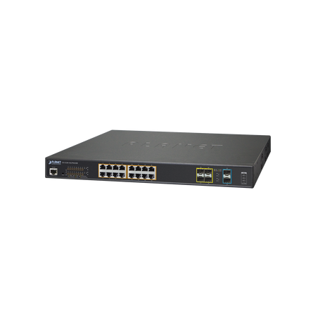 Switch administrable l2+, 16 puertos ultra PoE 802.3bt, 4 puertos SFP, 2 puertos SFP+