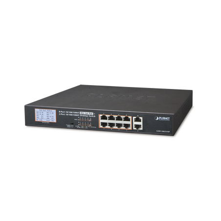 Switch No Adminsitrable PoE+ distancia 250 metros 8 puertos PoE Gigabit + 2 gigabit