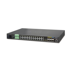Switch Industrial Administrable L2+ 24 Puertos,4 Combo SFP, 2 SFP+ 10G (-40 a 75°C)