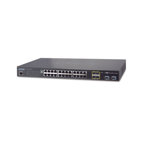 Switch de Acceso Stack Capa 2+ de 24 puertos + 4 compartidos TP/SFP + 2 Puertos 10G SFP+ Stack