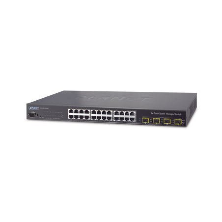 Switch Administrable L2+ de 24 puertos 10/100/1000T con 4 puertos combo TP/SFP Gigabit