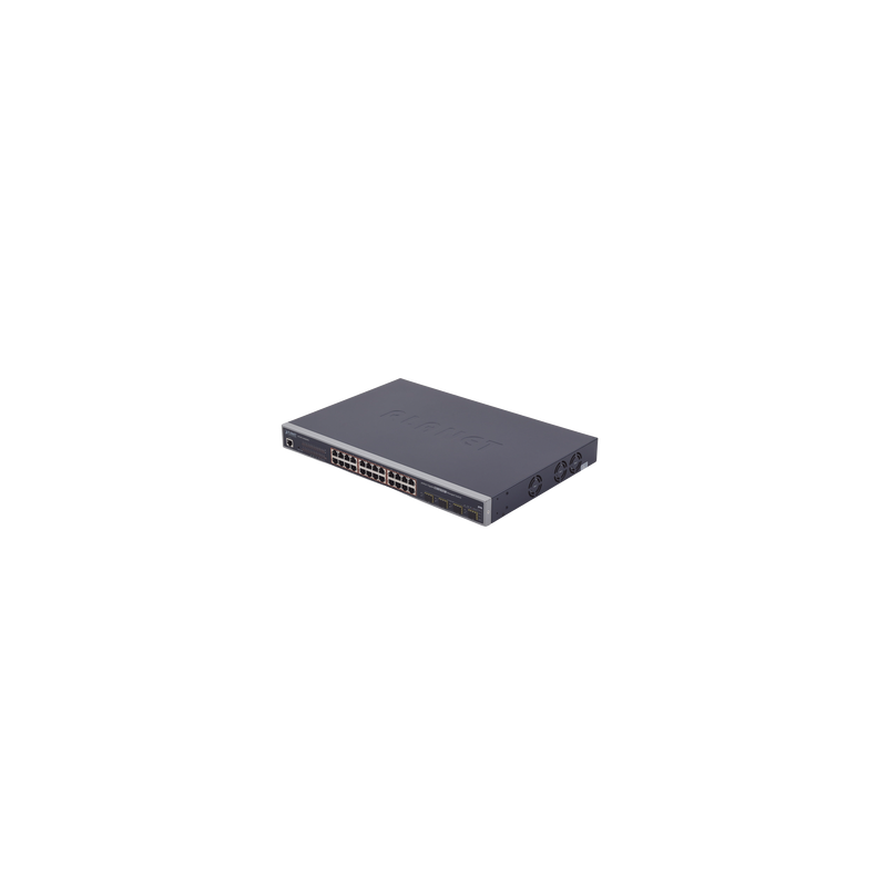 Switch Administrable L2+ de 24 puertos 10/100/1000T PoE+ con 4 puertos combo TP/SFP Gigabit