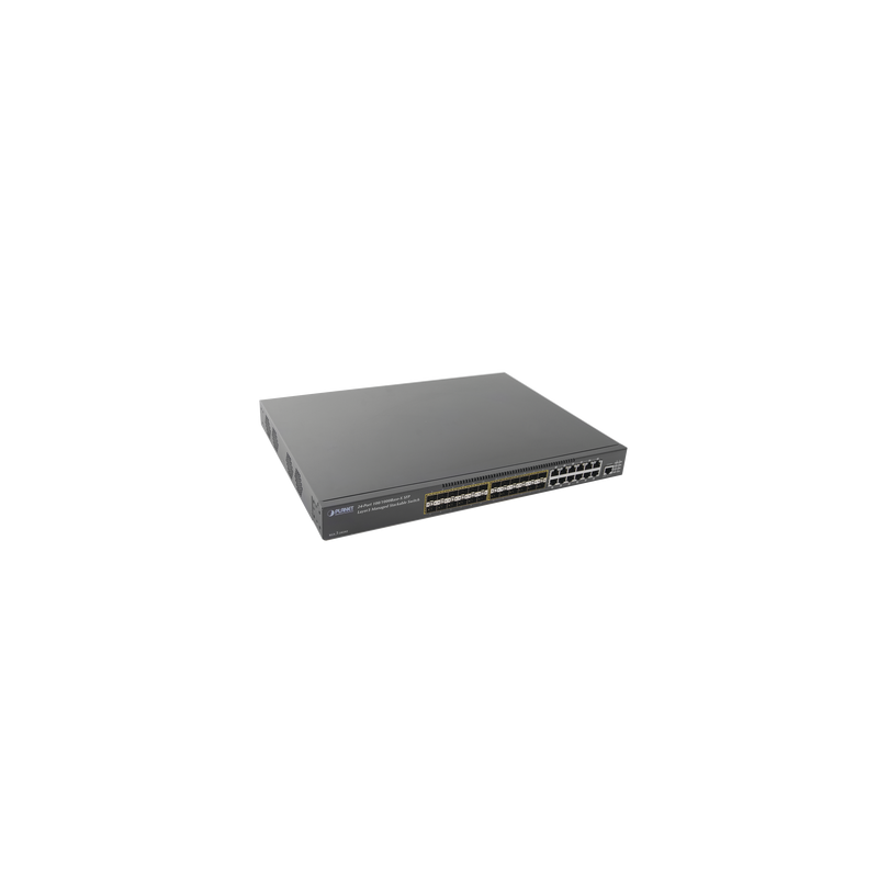 Switch Administrable Core Capa 3 de 24 Puertos 100/1000X SFP con 12 Puertos 10/100/1000 Mbps Compartidos + 4 Puertos 10G