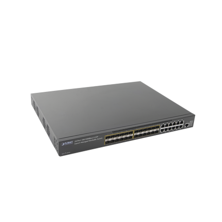 Switch Administrable Core Capa 3 de 24 Puertos 100/1000X SFP con 12 Puertos 10/100/1000 Mbps Compartidos + 4 Puertos 10G