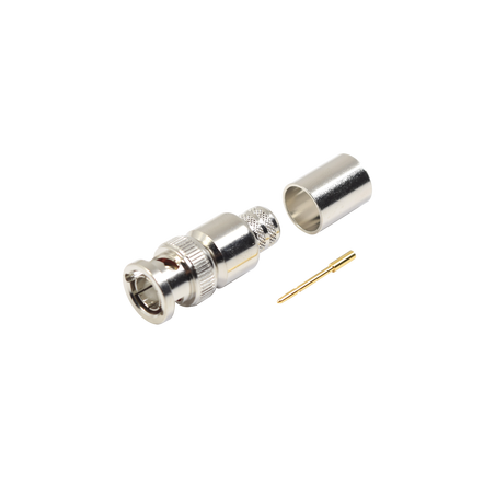 Conector BNC Macho de anillo plegable de 3 piezas, pin soldable, para cable RG11, 27 mm, anillo 13 mm