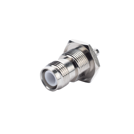 Conector TNC Hembra Inverso para chasis de anillo plegable para cable RG-58/U.