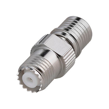 Adaptador de qma (quick mate) macho a mini-UHF hembra, bronce blanco, 