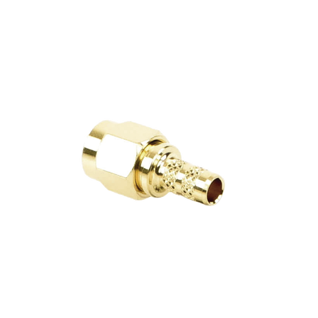 Conector SMA Macho de anillo plegable para cable RG-58/U, Oro/Oro/Teflón.