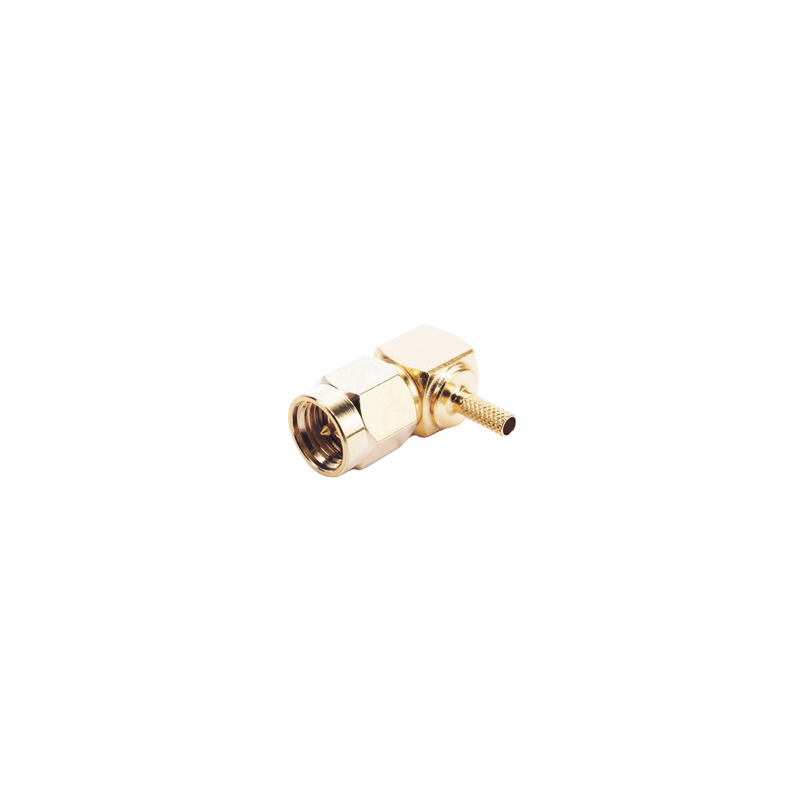 Conector SMA Macho en A/R de anillo plegable para cables RG-174/U, BELDEN 8216.