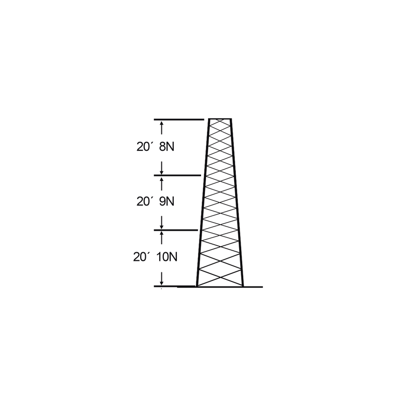 Torre especial autosoportada robusta de 18 m. Línea ssv heavy duty (sec. 8 - 10)