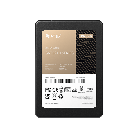 Unidad de estado sólido Synology SAT5210-1920G SSD 2.5 1,92 TB SATA 6GB/s 7mm lect 530 mb/s escrit 500 mb/s