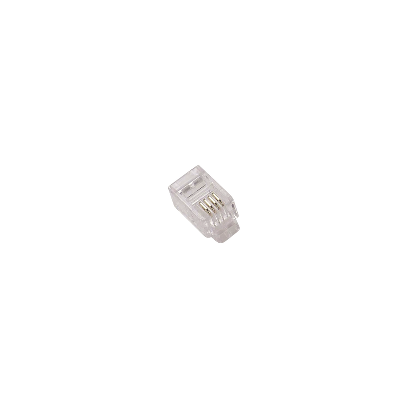 Conector Plug Modular Telefónico RJ-22 para cable.