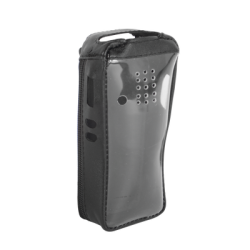 Funda de piel reforzada con frente transparente para radios Kenwood TK