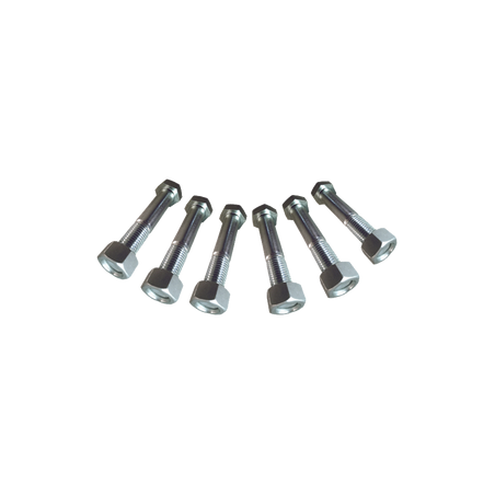 Juego de 6 Tornillos y tuercas de Acero inoxidable de 3/4" x 2 1/2.