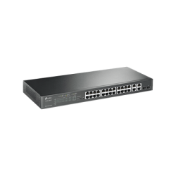 Smart Switch PoE+ administrable Capa 2, 24 puertos 10/100 Mbps, 4 puertos 10/100/1000 Mbps + 2 puertos SFP combo, 180 W