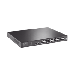 Switch administrable TP-Link capa 3 apilable 24 puertos RJ45 gigabit + 4 slots SFP hasta 10g