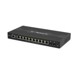 EdgeRouter 12 PoE pasivo 24 V, con 10 puertos 10/100/1000 Mbps + 2 puertos SFP, con funciones avanzadas de ruteo