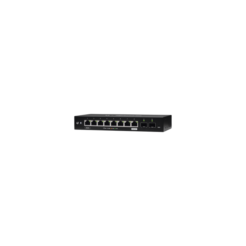 Edgeswitch 10x administrable de 8 puertos gigabit, PoE passthrough + 2 puertos SFP