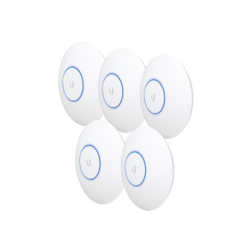 Paquete de 5 Access point unifi HD 802.11ac wave 2 mu-mimo 4x4 para alta densidad de usuarios, hasta 500 usuarios wifi sin alime