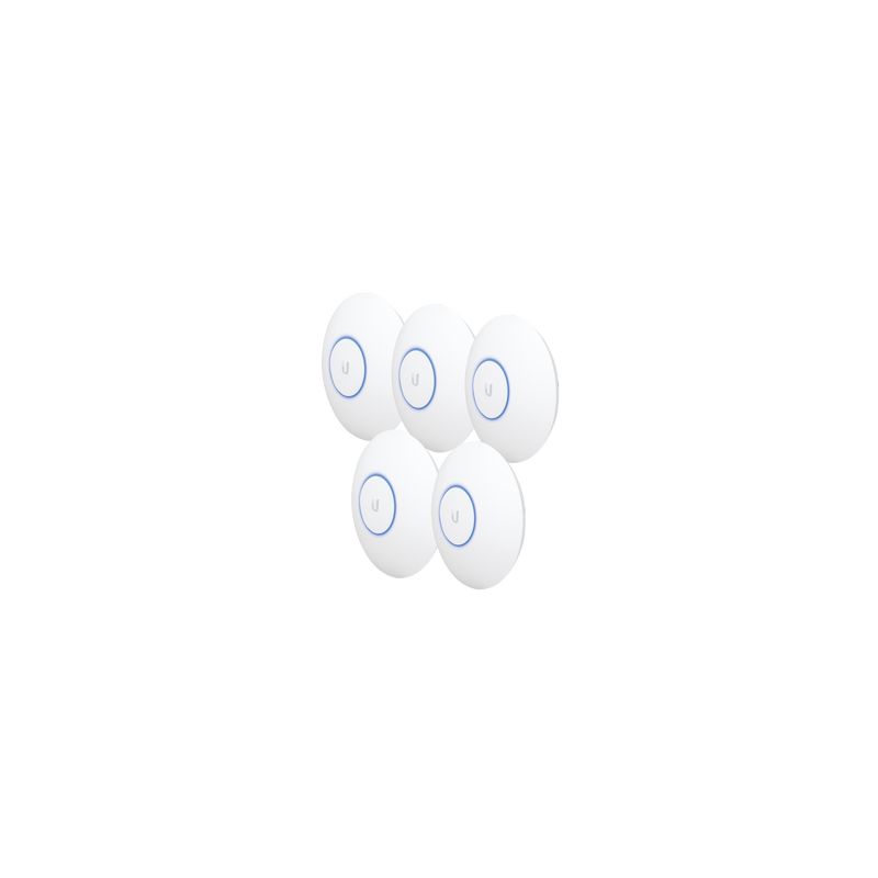 Paquete de 5 Access point unifi HD 802.11ac wave 2 mu-mimo 4x4 para alta densidad de usuarios, hasta 500 usuarios wifi sin alime
