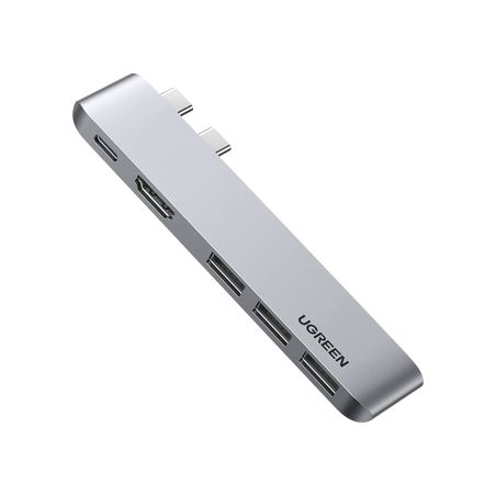 HUB USB-C (Thunderbolt 3) 5 en 2, 1 Puerto HDMI 4K, 3 Puertos USB3.0, USB- C (PD 100W), Transferencia de Video y Datos, Multifun