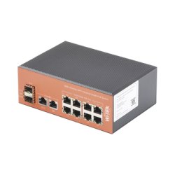 Switch no administrable 5 puertos PoE gigabit, 1 SFP, alimentación DC