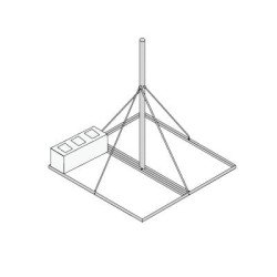 Montaje No penetrante de Techo con Mástil pregalvanizado de 1.25" diam
