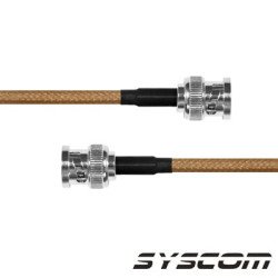Jumper con Cable RG-142/U de 60 cm, con Conectores BNC Macho a BNC Mac